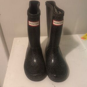 Hunter Sparkling Black Rain Boots